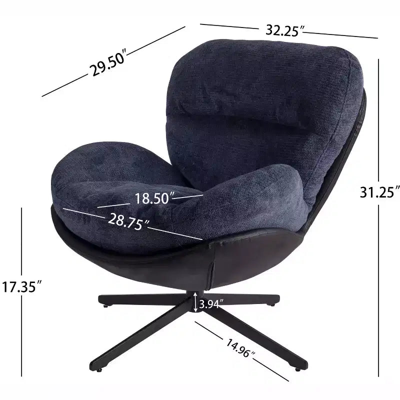 Fauteuil pivotant moderne Christopher Knight Home Alger en chenille et similicuir