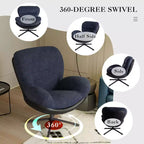 Fauteuil pivotant moderne Christopher Knight Home Alger en chenille et similicuir