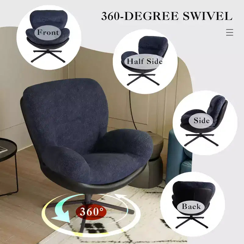 Fauteuil pivotant moderne Christopher Knight Home Alger en chenille et similicuir