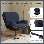 Fauteuil pivotant moderne Christopher Knight Home Alger en chenille et similicuir