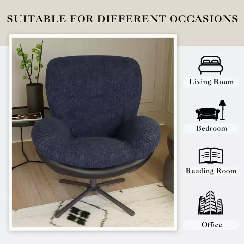 Fauteuil pivotant moderne Christopher Knight Home Alger en chenille et similicuir