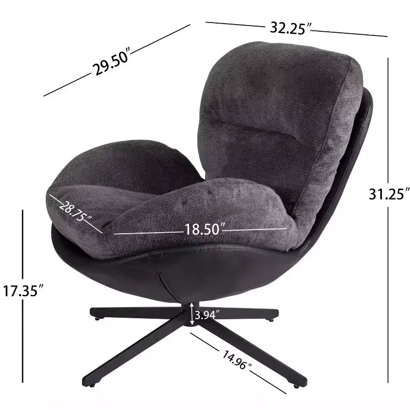 Fauteuil pivotant moderne Christopher Knight Home Alger en chenille et similicuir