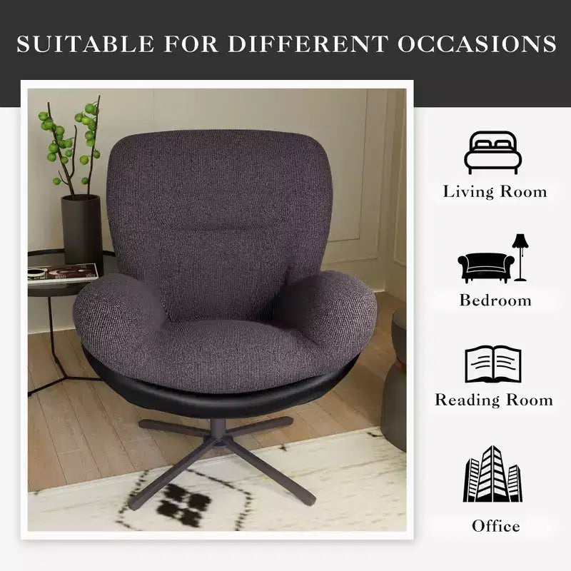 Fauteuil pivotant moderne Christopher Knight Home Alger en chenille et similicuir