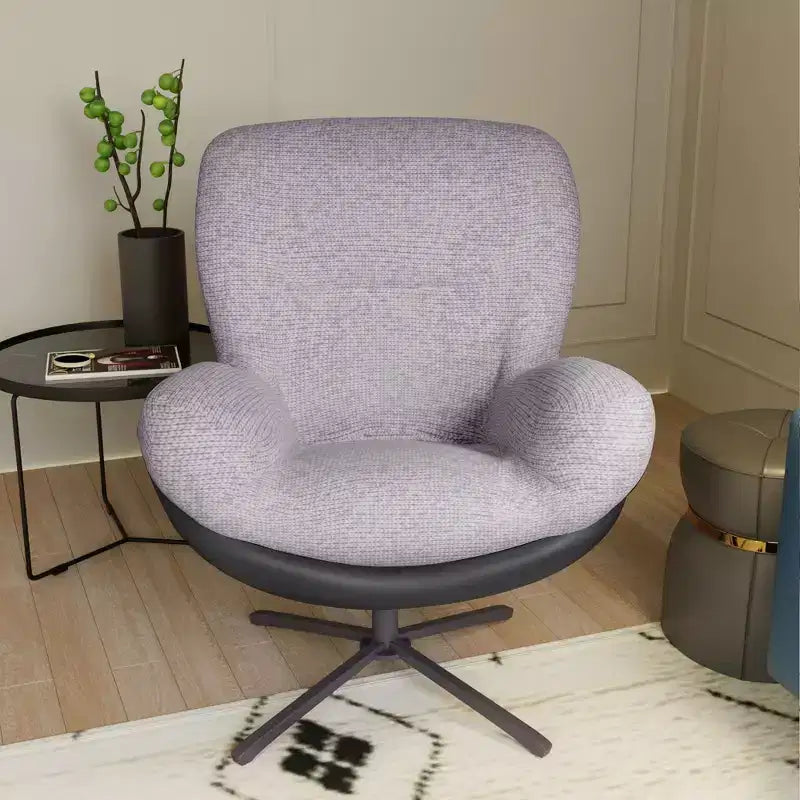 Fauteuil pivotant moderne Christopher Knight Home Alger en chenille et similicuir