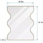 Miroir Mural Rectangulaire Doré 30x35 à Bords Ondulés : Cadre Métallique, Coiffeuse, Dressing - Élégant pour Salle de Bain, Salon, Chambre