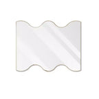 Miroir Mural Rectangulaire Doré 30x35 à Bords Ondulés : Cadre Métallique, Coiffeuse, Dressing - Élégant pour Salle de Bain, Salon, Chambre