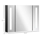 Armoire de toilette murale slim avec éclairage LED réglable - Design inspiré du spa