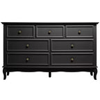 Commode Heynemo pour chambre à coucher, commode moderne à 7 tiroirs avec pieds en bois massif et finition peinte, idéale pour la chambre d'enfant, le salon, le couloir.