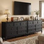 Commode Heynemo pour chambre à coucher, commode moderne à 7 tiroirs avec pieds en bois massif et finition peinte, idéale pour la chambre d'enfant, le salon, le couloir.