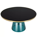 LeisureMod Tully Table Basse en Verre 30" - Table d'Appoint Moderne avec Bord Doré pour Salon, Chambre à Coucher, Bureau, Salle d'Attente, Table d'Appoint Intérieure