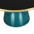 LeisureMod Tully Table Basse en Verre 30" - Table d'Appoint Moderne avec Bord Doré pour Salon, Chambre à Coucher, Bureau, Salle d'Attente, Table d'Appoint Intérieure