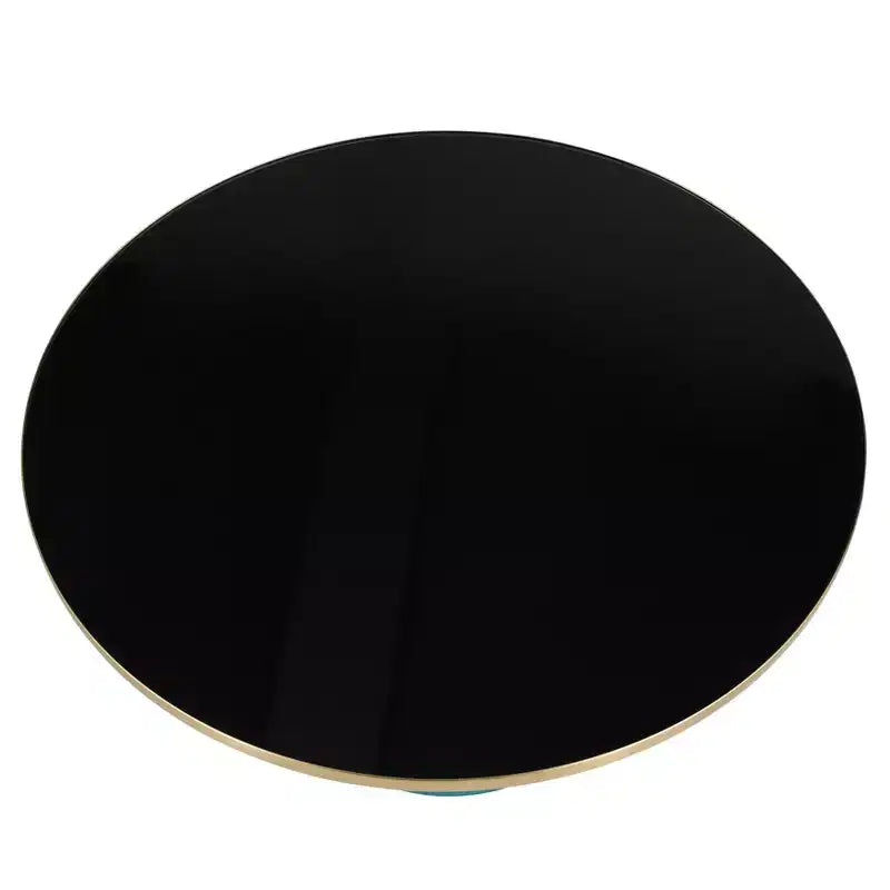 LeisureMod Tully Table Basse en Verre 30" - Table d'Appoint Moderne avec Bord Doré pour Salon, Chambre à Coucher, Bureau, Salle d'Attente, Table d'Appoint Intérieure