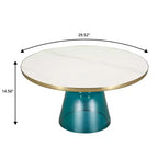 LeisureMod Tully Table Basse en Verre 30" - Table d'Appoint Moderne avec Bord Doré pour Salon, Chambre à Coucher, Bureau, Salle d'Attente, Table d'Appoint Intérieure