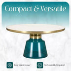 LeisureMod Tully Table Basse en Verre 30" - Table d'Appoint Moderne avec Bord Doré pour Salon, Chambre à Coucher, Bureau, Salle d'Attente, Table d'Appoint Intérieure