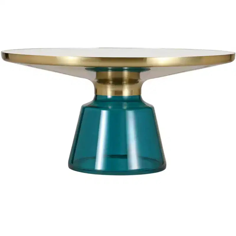 LeisureMod Tully Table Basse en Verre 30" - Table d'Appoint Moderne avec Bord Doré pour Salon, Chambre à Coucher, Bureau, Salle d'Attente, Table d'Appoint Intérieure