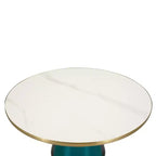 LeisureMod Tully Table Basse en Verre 30" - Table d'Appoint Moderne avec Bord Doré pour Salon, Chambre à Coucher, Bureau, Salle d'Attente, Table d'Appoint Intérieure