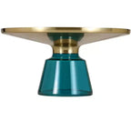 LeisureMod Tully Table Basse en Verre 30" - Table d'Appoint Moderne avec Bord Doré pour Salon, Chambre à Coucher, Bureau, Salle d'Attente, Table d'Appoint Intérieure