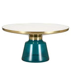 LeisureMod Tully Table Basse en Verre 30" - Table d'Appoint Moderne avec Bord Doré pour Salon, Chambre à Coucher, Bureau, Salle d'Attente, Table d'Appoint Intérieure