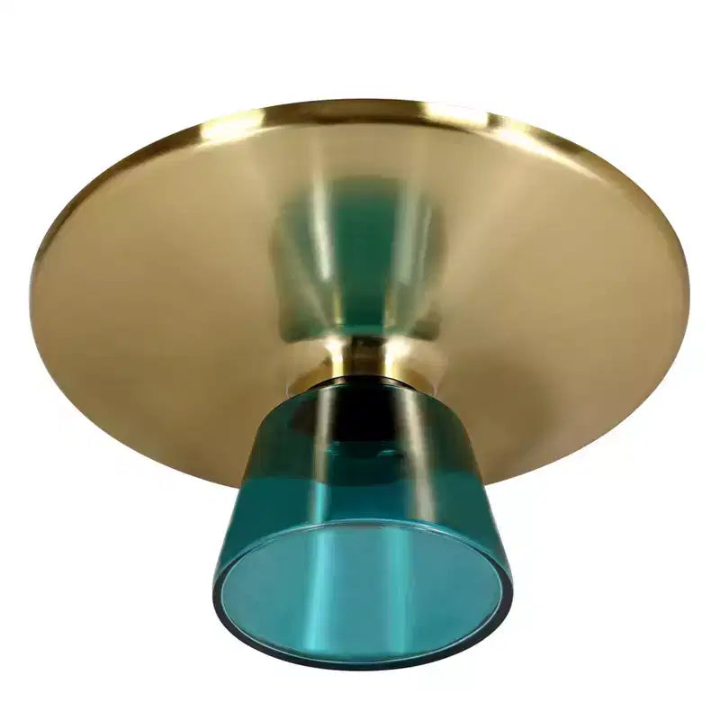 LeisureMod Tully Table Basse en Verre 30" - Table d'Appoint Moderne avec Bord Doré pour Salon, Chambre à Coucher, Bureau, Salle d'Attente, Table d'Appoint Intérieure