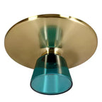 LeisureMod Tully Table Basse en Verre 30" - Table d'Appoint Moderne avec Bord Doré pour Salon, Chambre à Coucher, Bureau, Salle d'Attente, Table d'Appoint Intérieure