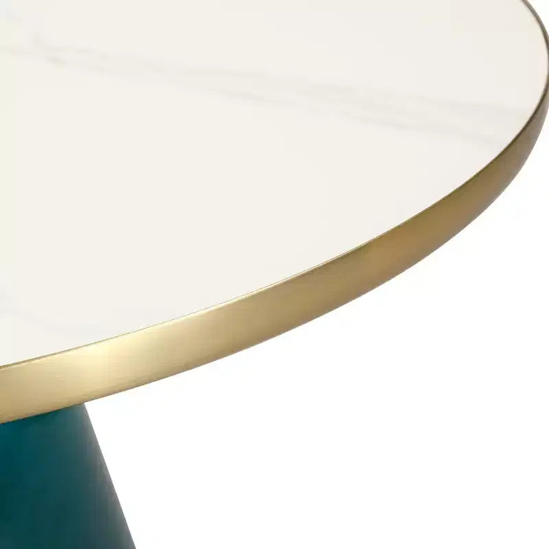 LeisureMod Tully Table Basse en Verre 30" - Table d'Appoint Moderne avec Bord Doré pour Salon, Chambre à Coucher, Bureau, Salle d'Attente, Table d'Appoint Intérieure