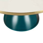 LeisureMod Tully Table Basse en Verre 30" - Table d'Appoint Moderne avec Bord Doré pour Salon, Chambre à Coucher, Bureau, Salle d'Attente, Table d'Appoint Intérieure