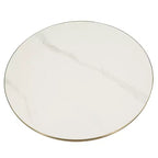 LeisureMod Tully Table Basse en Verre 30" - Table d'Appoint Moderne avec Bord Doré pour Salon, Chambre à Coucher, Bureau, Salle d'Attente, Table d'Appoint Intérieure