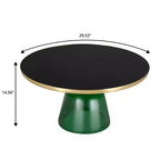 LeisureMod Tully Table Basse en Verre 30" - Table d'Appoint Moderne avec Bord Doré pour Salon, Chambre à Coucher, Bureau, Salle d'Attente, Table d'Appoint Intérieure