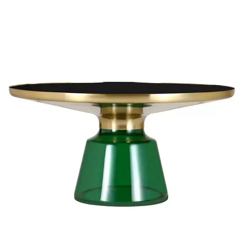 LeisureMod Tully Table Basse en Verre 30" - Table d'Appoint Moderne avec Bord Doré pour Salon, Chambre à Coucher, Bureau, Salle d'Attente, Table d'Appoint Intérieure