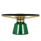 LeisureMod Tully Table Basse en Verre 30" - Table d'Appoint Moderne avec Bord Doré pour Salon, Chambre à Coucher, Bureau, Salle d'Attente, Table d'Appoint Intérieure
