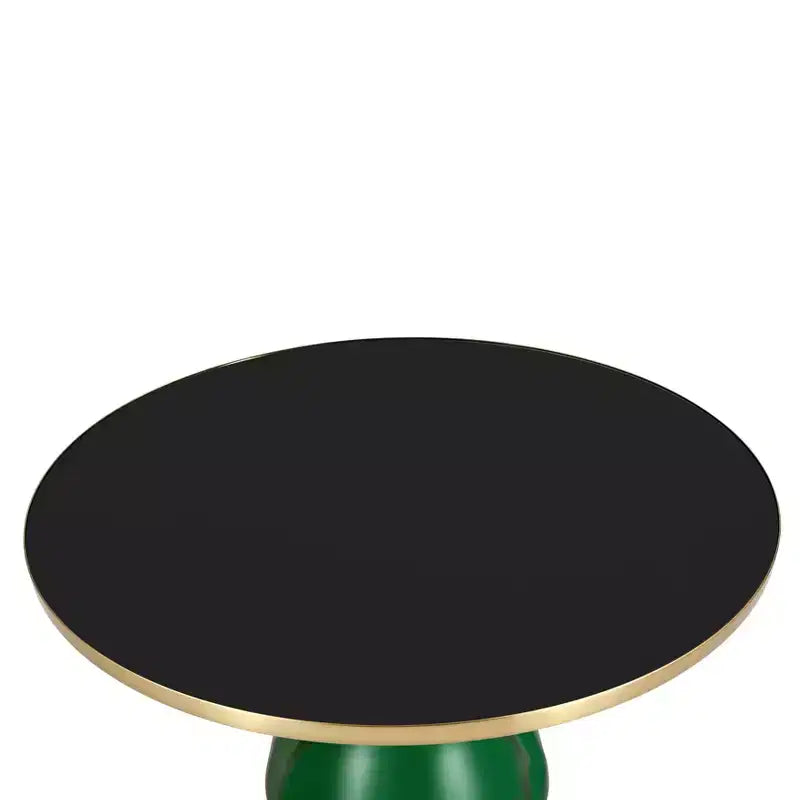 LeisureMod Tully Table Basse en Verre 30" - Table d'Appoint Moderne avec Bord Doré pour Salon, Chambre à Coucher, Bureau, Salle d'Attente, Table d'Appoint Intérieure