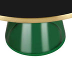 LeisureMod Tully Table Basse en Verre 30" - Table d'Appoint Moderne avec Bord Doré pour Salon, Chambre à Coucher, Bureau, Salle d'Attente, Table d'Appoint Intérieure