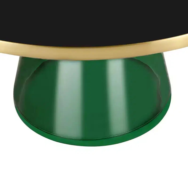 LeisureMod Tully Table Basse en Verre 30" - Table d'Appoint Moderne avec Bord Doré pour Salon, Chambre à Coucher, Bureau, Salle d'Attente, Table d'Appoint Intérieure