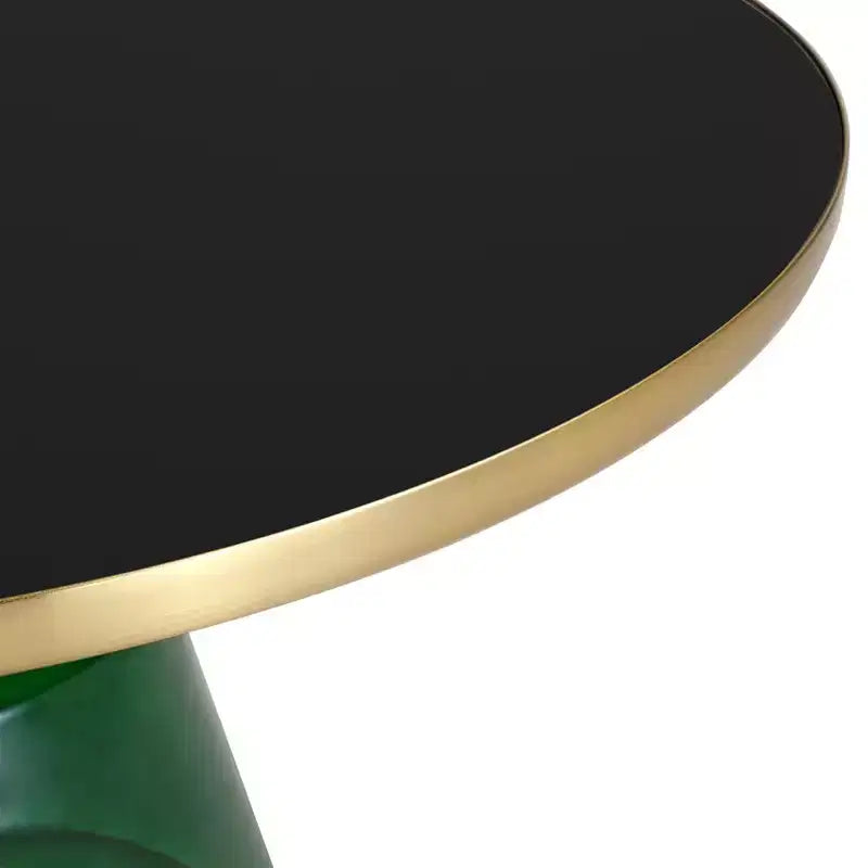LeisureMod Tully Table Basse en Verre 30" - Table d'Appoint Moderne avec Bord Doré pour Salon, Chambre à Coucher, Bureau, Salle d'Attente, Table d'Appoint Intérieure