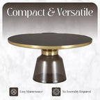 LeisureMod Tully Table Basse en Verre 30" - Table d'Appoint Moderne avec Bord Doré pour Salon, Chambre à Coucher, Bureau, Salle d'Attente, Table d'Appoint Intérieure