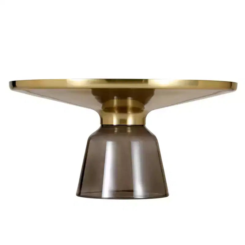 LeisureMod Tully Table Basse en Verre 30" - Table d'Appoint Moderne avec Bord Doré pour Salon, Chambre à Coucher, Bureau, Salle d'Attente, Table d'Appoint Intérieure