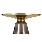 LeisureMod Tully Table Basse en Verre 30" - Table d'Appoint Moderne avec Bord Doré pour Salon, Chambre à Coucher, Bureau, Salle d'Attente, Table d'Appoint Intérieure