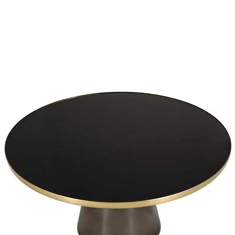 LeisureMod Tully Table Basse en Verre 30" - Table d'Appoint Moderne avec Bord Doré pour Salon, Chambre à Coucher, Bureau, Salle d'Attente, Table d'Appoint Intérieure