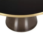 LeisureMod Tully Table Basse en Verre 30" - Table d'Appoint Moderne avec Bord Doré pour Salon, Chambre à Coucher, Bureau, Salle d'Attente, Table d'Appoint Intérieure