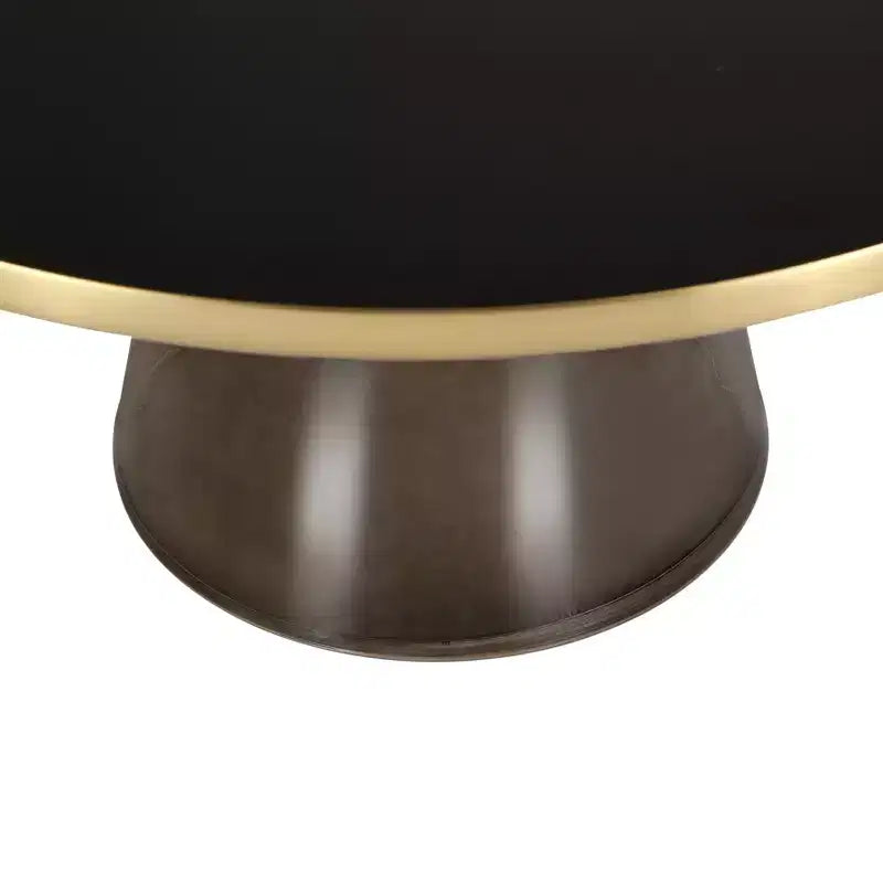 LeisureMod Tully Table Basse en Verre 30" - Table d'Appoint Moderne avec Bord Doré pour Salon, Chambre à Coucher, Bureau, Salle d'Attente, Table d'Appoint Intérieure