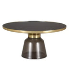 LeisureMod Tully Table Basse en Verre 30" - Table d'Appoint Moderne avec Bord Doré pour Salon, Chambre à Coucher, Bureau, Salle d'Attente, Table d'Appoint Intérieure
