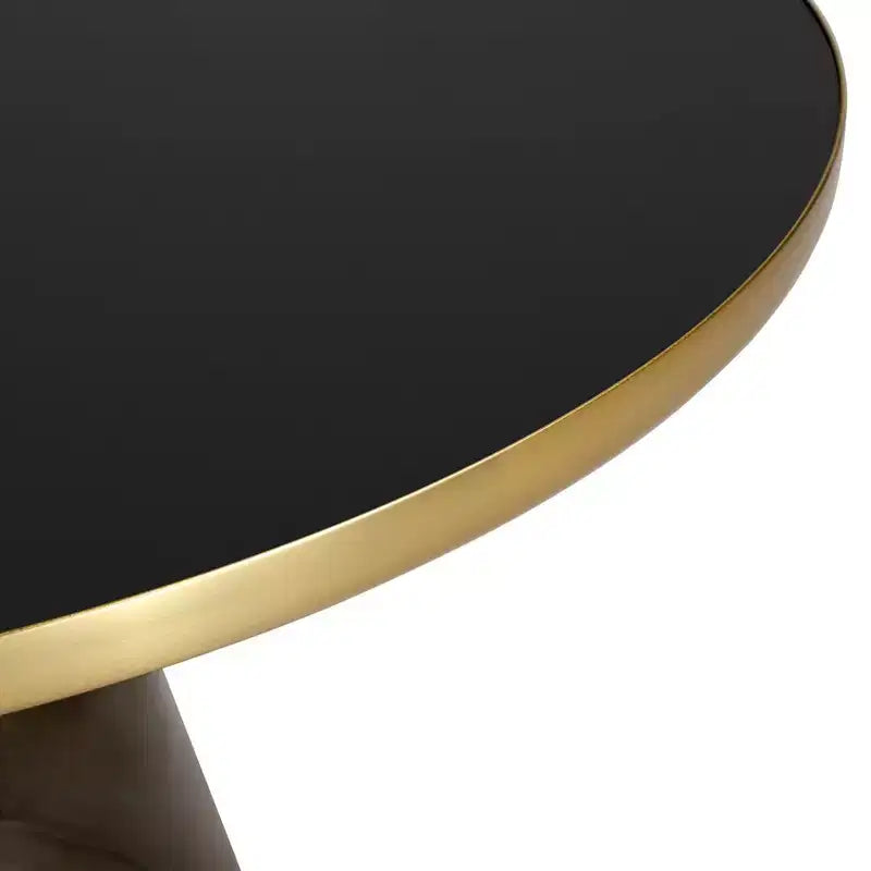 LeisureMod Tully Table Basse en Verre 30" - Table d'Appoint Moderne avec Bord Doré pour Salon, Chambre à Coucher, Bureau, Salle d'Attente, Table d'Appoint Intérieure