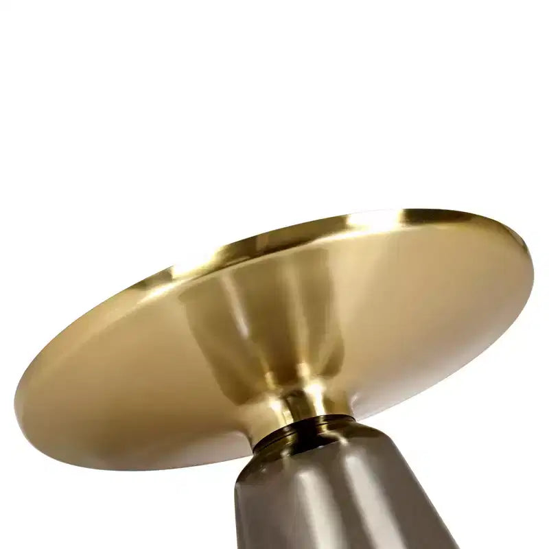 LeisureMod Tully Table Basse en Verre 30" - Table d'Appoint Moderne avec Bord Doré pour Salon, Chambre à Coucher, Bureau, Salle d'Attente, Table d'Appoint Intérieure