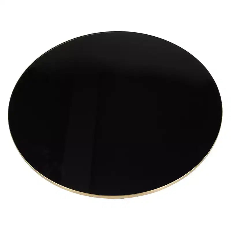 LeisureMod Tully Table Basse en Verre 30" - Table d'Appoint Moderne avec Bord Doré pour Salon, Chambre à Coucher, Bureau, Salle d'Attente, Table d'Appoint Intérieure