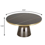 LeisureMod Tully Table Basse en Verre 30" - Table d'Appoint Moderne avec Bord Doré pour Salon, Chambre à Coucher, Bureau, Salle d'Attente, Table d'Appoint Intérieure