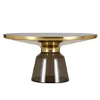 LeisureMod Tully Table Basse en Verre 30" - Table d'Appoint Moderne avec Bord Doré pour Salon, Chambre à Coucher, Bureau, Salle d'Attente, Table d'Appoint Intérieure
