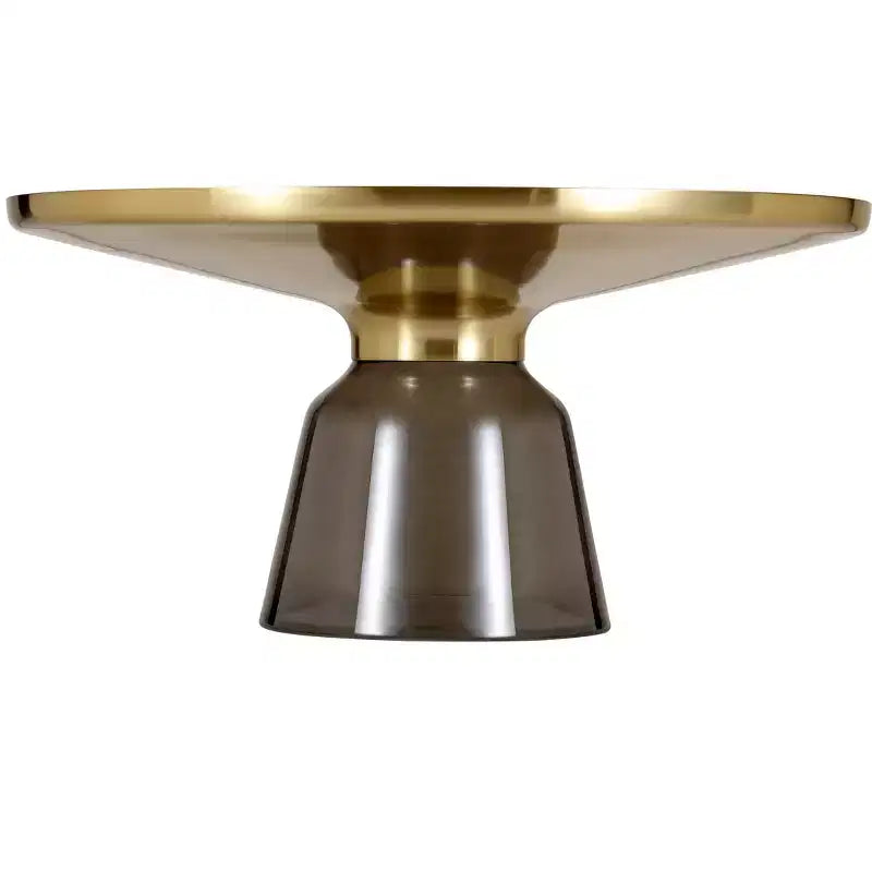 LeisureMod Tully Table Basse en Verre 30" - Table d'Appoint Moderne avec Bord Doré pour Salon, Chambre à Coucher, Bureau, Salle d'Attente, Table d'Appoint Intérieure