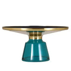 LeisureMod Tully Table Basse en Verre 30" - Table d'Appoint Moderne avec Bord Doré pour Salon, Chambre à Coucher, Bureau, Salle d'Attente, Table d'Appoint Intérieure
