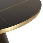 LeisureMod Tully Table Basse en Verre 30" - Table d'Appoint Moderne avec Bord Doré pour Salon, Chambre à Coucher, Bureau, Salle d'Attente, Table d'Appoint Intérieure