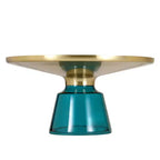 LeisureMod Tully Table Basse en Verre 30" - Table d'Appoint Moderne avec Bord Doré pour Salon, Chambre à Coucher, Bureau, Salle d'Attente, Table d'Appoint Intérieure